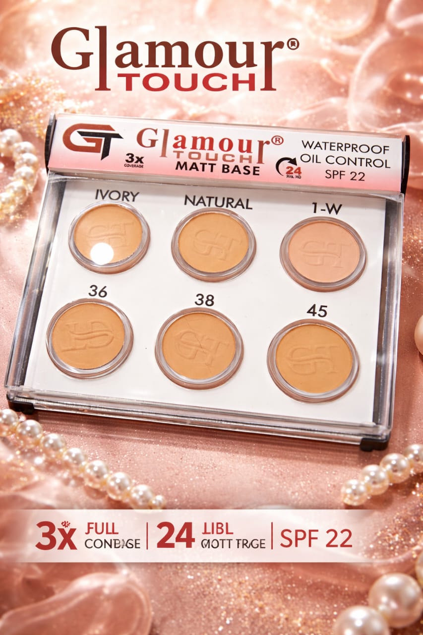 Glamour Touch Matt Base Compact Powder – SPF 22 | 6 Shades