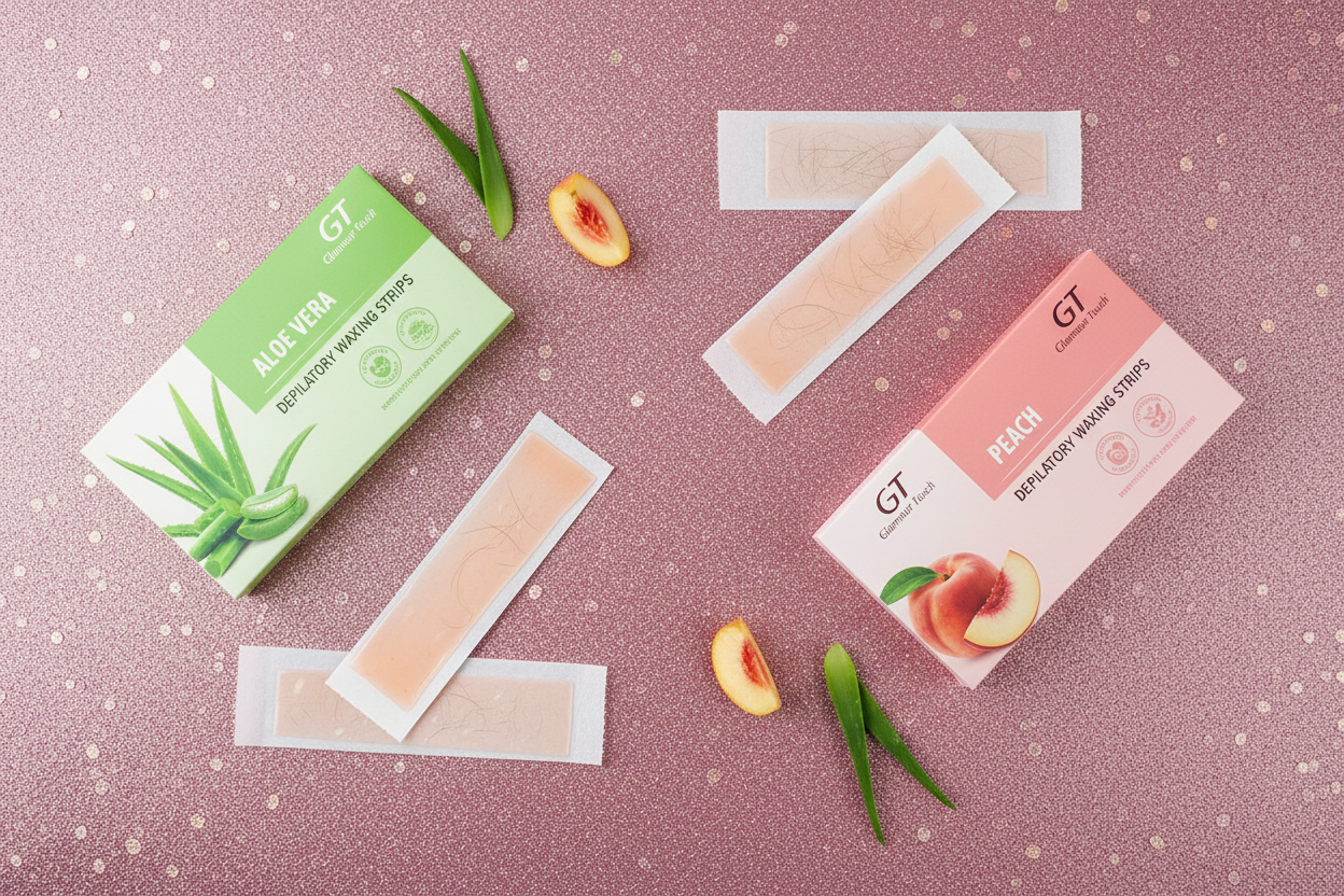 Glamour Touch Depilatory Waxing Strips – Aloe Vera & Peach | 20pcs