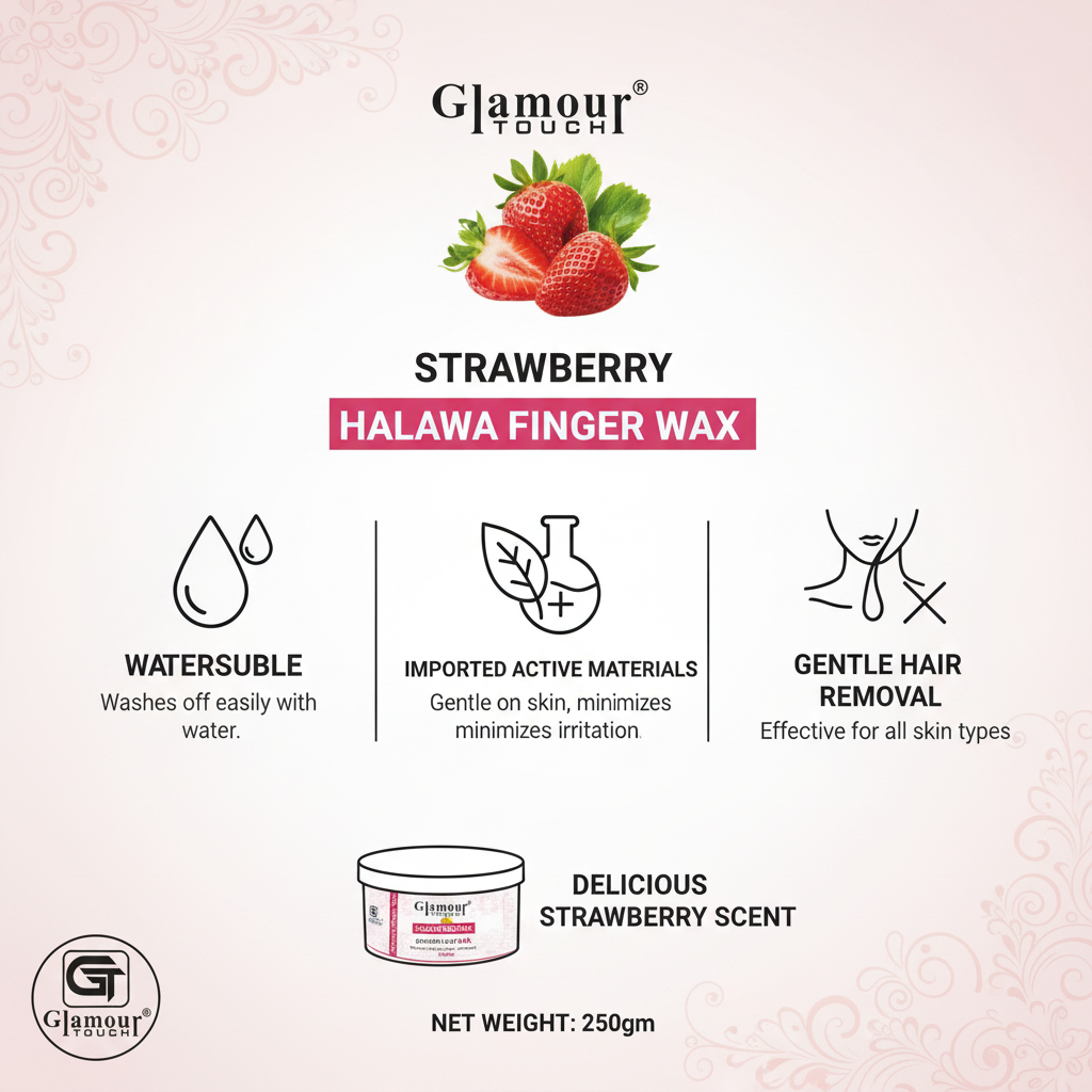 Glamour Touch Strawberry Halawa Finger Wax – Watersoluble | 250gm