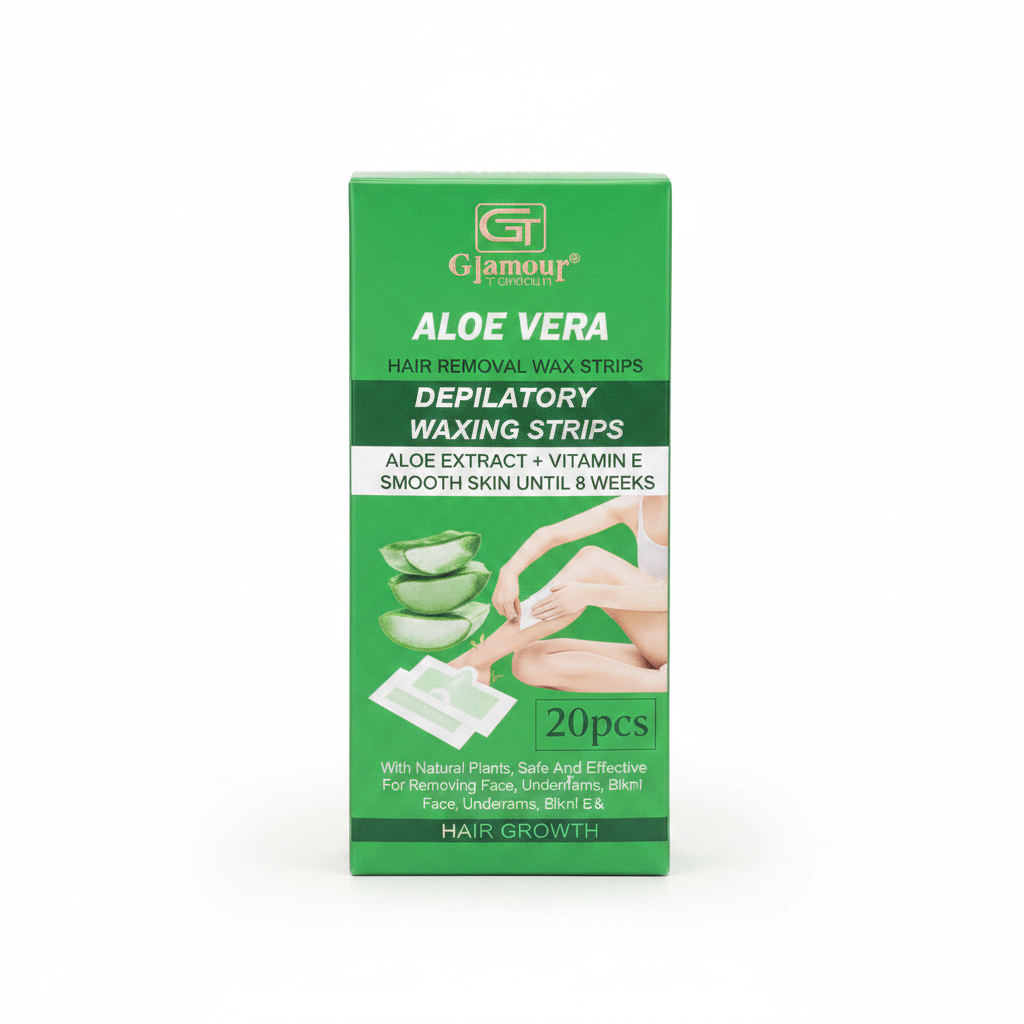 Glamour Touch Depilatory Waxing Strips – Aloe Vera & Peach | 20pcs